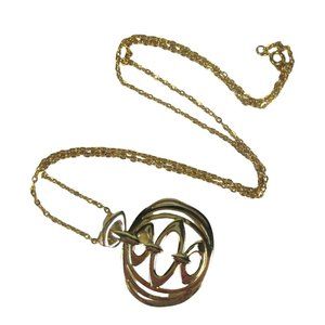 Necklace Pendant Goldtone Chain 25 In Jewelry Vintage 1970 1980 Boho Retro